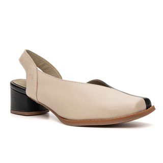 Sapato Boneca RetrÔ - Off white e Preto - MEMÓRIA