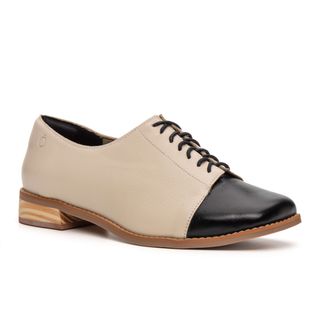 Sapato RetrÔ - Off White e Preto - LEGADO