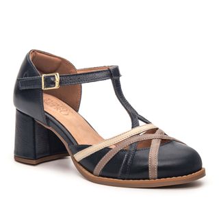 Sapato Boneca RetrÔ - Marinho, Fendi e Off White -...