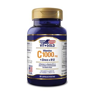Vitamina C 1000 mg + Zinco e B12 Vitgold 60 caps -... - Vitgold