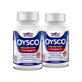 Oysco Cálcio 1200 mg + Vit. D3 Vitgold Kit2x 120 c... - Vitgold