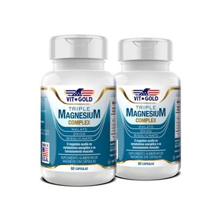 Triple Magnésio Complex 350mg Vitgold Kit 2x 60 cá... - Vitgold