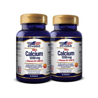 Ultra Cálcio 1200mg + Vitamina D3 1000UI Vitgold K... - Vitgold