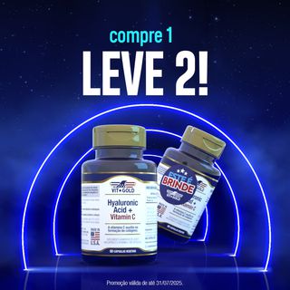 Ácido Hialurônico com Vitamina C Vitgold Kit 2x 60... - Vitgold