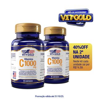 Vitamina C 1000 mg Vitgold Kit 2x 60 comprimidos -... - Vitgold
