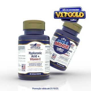 Ácido Hialurônico com Vitamina C Vitgold Kit 2x 60... - Vitgold