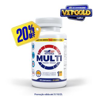 Multivitamínico Multi Vitgold 130 + 20 comprimidos... - Vitgold