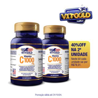 Vitamina C 1000 mg Vitgold Kit 2x 60 comprimidos -... - Vitgold