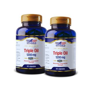 Triple Oil 1200 mg Ômega Vitgold Kit 2 x60 caps - ... - Vitgold