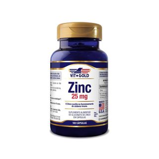 Zinco 25 mg Vitgold 100 cápsulas - 1594 - Vitgold