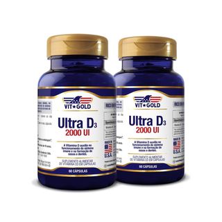 Vitamina Ultra D3 2.000UI Kit 2x 60 Cápsulas - 152... - Vitgold