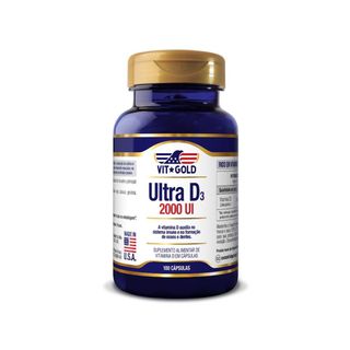 Vitamina Ultra D3 2000UI Vitgold 100 cápsulas - 1... - Vitgold