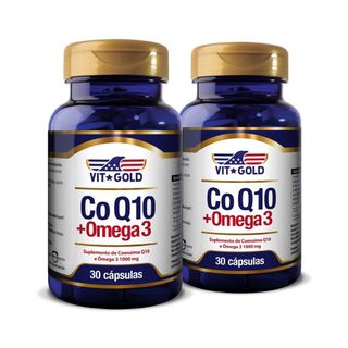 Coenzima Q10 CoQ10 com Ômega 3 1000mg Vitgold Kit ... - Vitgold