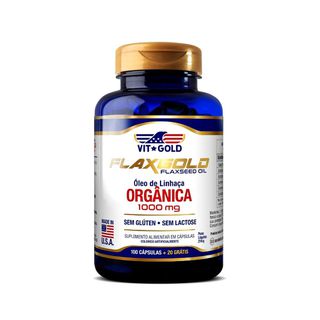 Flaxgold 1000 mg Óleo de Linhaça (Omega 3) Vitgold... - Vitgold