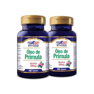 Óleo de Prímula GLA/LA 500 mg Vitgold Kit 2x 100 c... - Vitgold