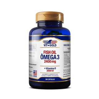 Omega 3 (Fish Oil) 2400mg com Vitamina D3 2000UI 1... - Vitgold