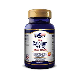 Ultra Cálcio 1200mg + Vitamina D3 1000UI Vitgold 6... - Vitgold