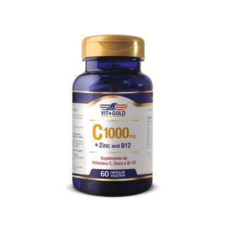 Vitamina C 1000 mg + Zinco e B12 Vitgold 60 caps -... - Vitgold