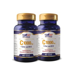 Vitamina C 1.000mg + Zinco + B12 Kit 2x 60 Cápsula... - Vitgold