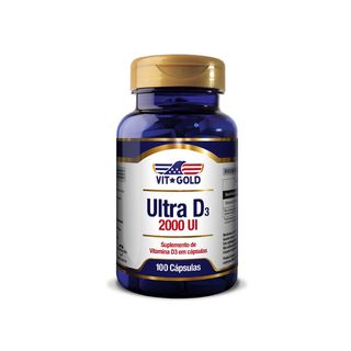 Vitamina Ultra D3 2000UI Vitgold 100 cápsulas - 1... - Vitgold