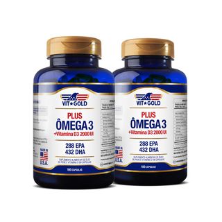 Omega 3 Plus com Vitamina D3 2000UI Vitgold Kit2x ... - Vitgold