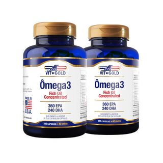 Ômega 3 Fish Oil Óleo de Peixe 1000 Vitgold Kit 2x... - Vitgold