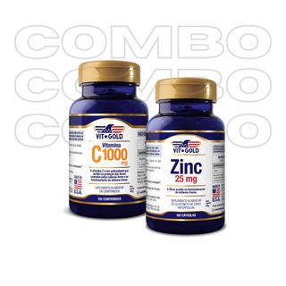 Vitamina C 1000 mg Vitgold 100 comprimidos + Zinco... - Vitgold