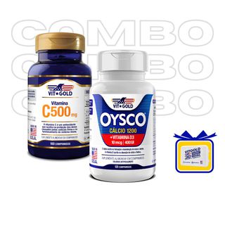 Vitamina C 500 mg Vitgold 100 comp + Oysco Cálcio ... - Vitgold