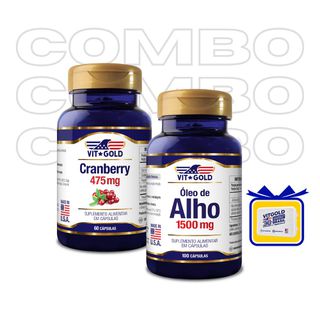 Óleo de Alho 1500 mg Vitgold 100 cápsulas + Cranbe... - Vitgold