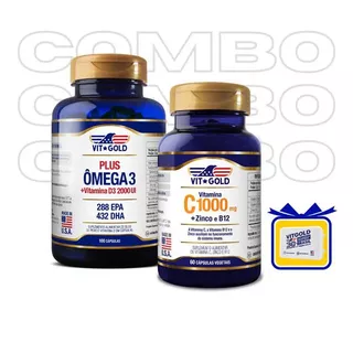 Omega 3 Plus com Vitamina D3 2000UI Vitgold 100 ca... - Vitgold