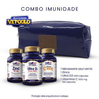 Combo Imunidade: Vit C + Vit D + Zinco (GANHE NECE... - Vitgold