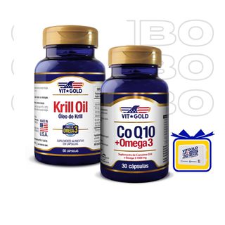 Coenzima Q10 CoQ10 com Ômega 3 1000 mg Vitgold 30 ... - Vitgold