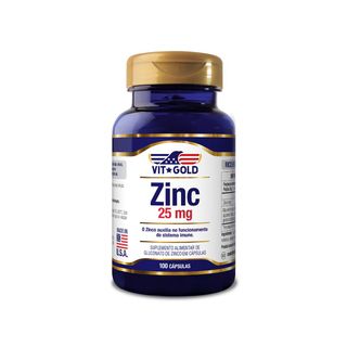 Zinco 25 mg Vitgold 100 cápsulas - 1594 - Vitgold