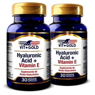 Ácido Hialurônico 100mg com Vitamina E Vitgold Kit... - Vitgold
