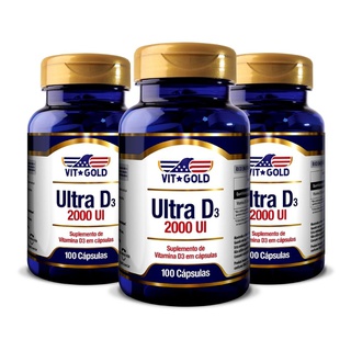 Vitamina Ultra D3 2000UI Vitgold Kit 3x 100 cápsul... - Vitgold