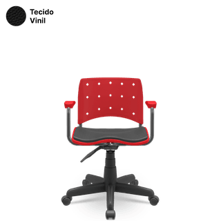 Cadeira Ergoplax Secretária Giratória Braços Fixos - Assento Almofadado - Francolivetti