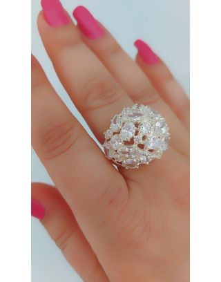 Anel Feminino Prata 925 Princesa Com Zircônias Dál... - DÁLIA MARIA JOIAS