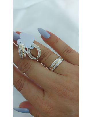 Conjunto Aparador De Aliança E Brincos Em Prata 92... - DÁLIA MARIA JOIAS