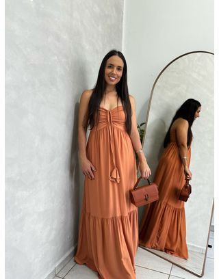 Vestido Eleonora Caramelo - MHA VIANA STORE