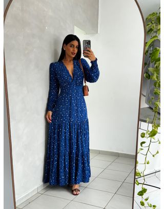 Vestido Longo Floral Kamily - MHA VIANA STORE