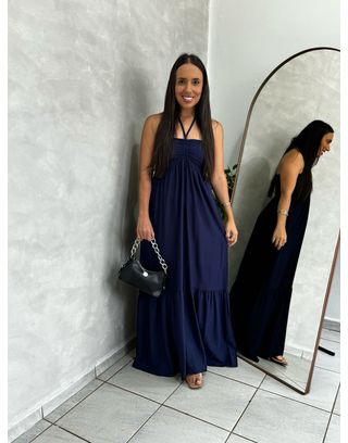Vestido Eleonora Azul Escuro - MHA VIANA STORE
