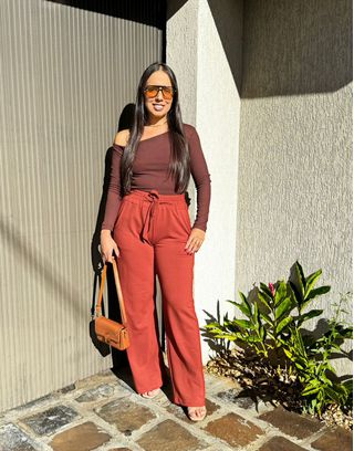 Calça Moletinho Marrom - MHA VIANA STORE