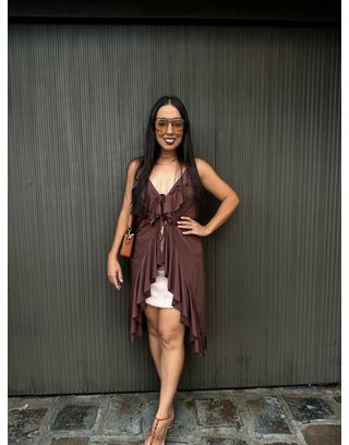 Bata De Amarração Helena Marrom - MHA VIANA STORE