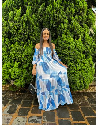 Vestido Petunia Azul - MHA VIANA STORE