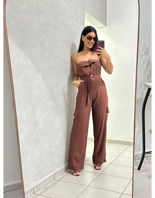 Macacão Marrom Laura Tomara que Caia - MHA VIANA STORE