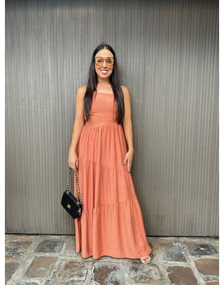 Vestido Luiza Salmão - MHA VIANA STORE