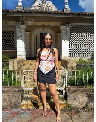 Blusa Ariela Bege Floral - MHA VIANA STORE
