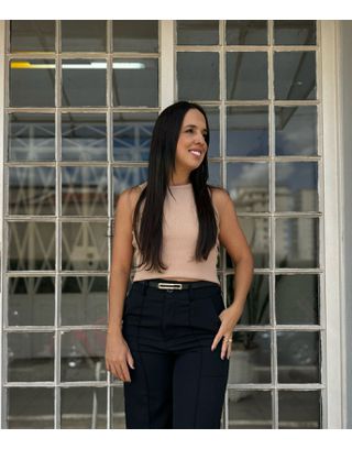 Regata Canelada Bege - MHA VIANA STORE