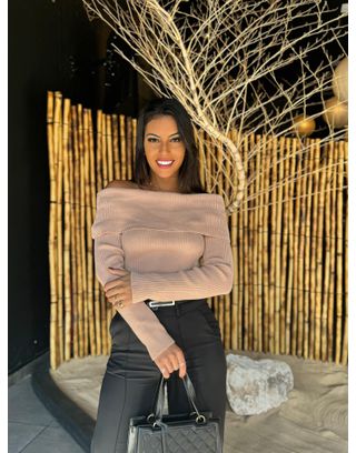 Blusa Tricot Modal Creme - MHA VIANA STORE