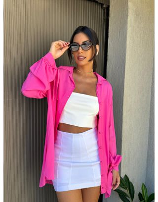 Camisa Letras Rosa - MHA VIANA STORE